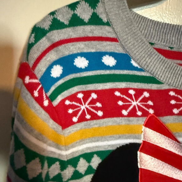 Disney Minnie Mouse Holiday Sweater Snowflakes Size Medium Christmas - Picture 4 of 12